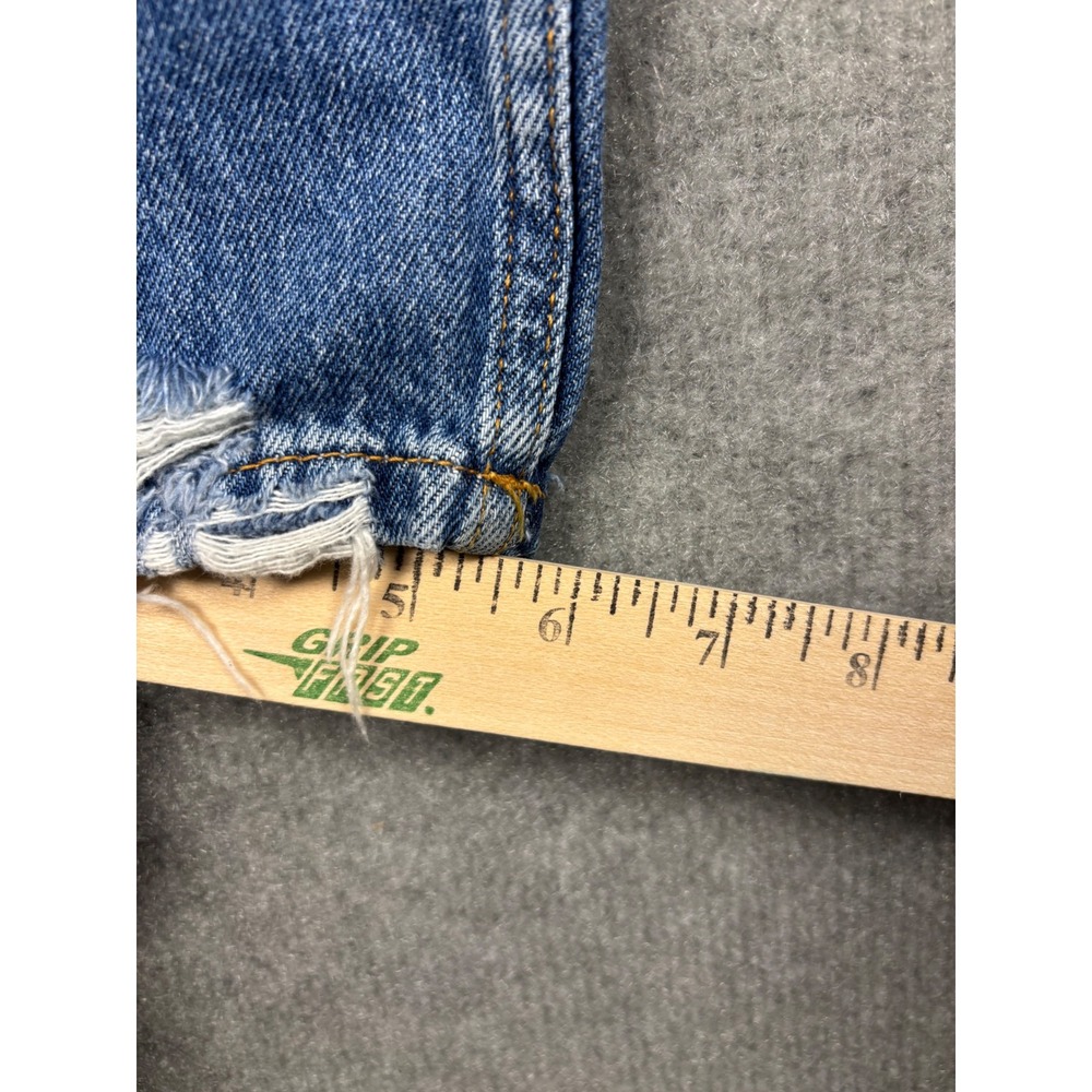 Pull & Bear Mom Jeans Embroidered Distressed Blue Size 30‎ Medium Wash - Picture 15 of 15